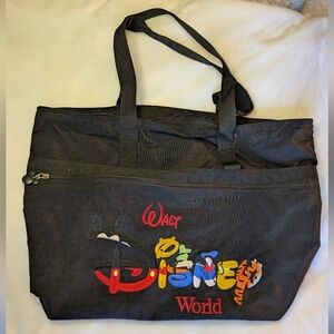 Vintage Disney Black Tote Bag with Colorful Logo